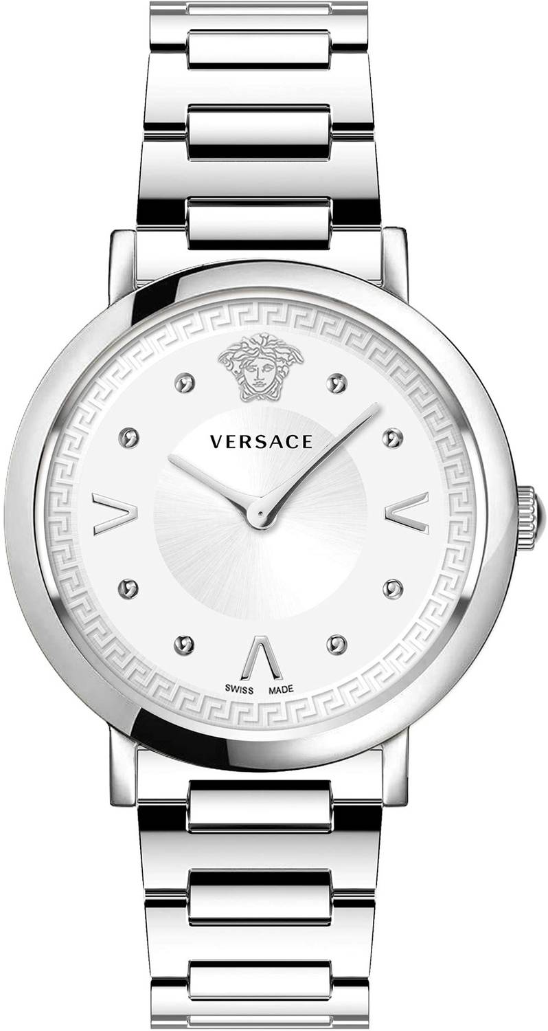 Versace Pop Chic Damenuhr Silber Stahl Weiß Zifferblatt 36mm VEVD00419