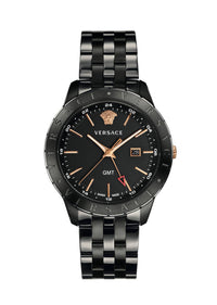 Thumbnail for Versace Univers Herrenuhr Schwarz Edelstahlarmband GMT 43mm VEBK00618