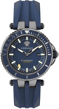 Thumbnail for Versace V-Race Diver Herrenuhr Blaues Armband Blaues Stahlgehäuse Zifferblatt 46mm VEAK00218