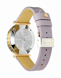 Thumbnail for Versace V-Twist Damenuhr Hellrosa Leder Silber Gold Stahl 36mm VELS00219