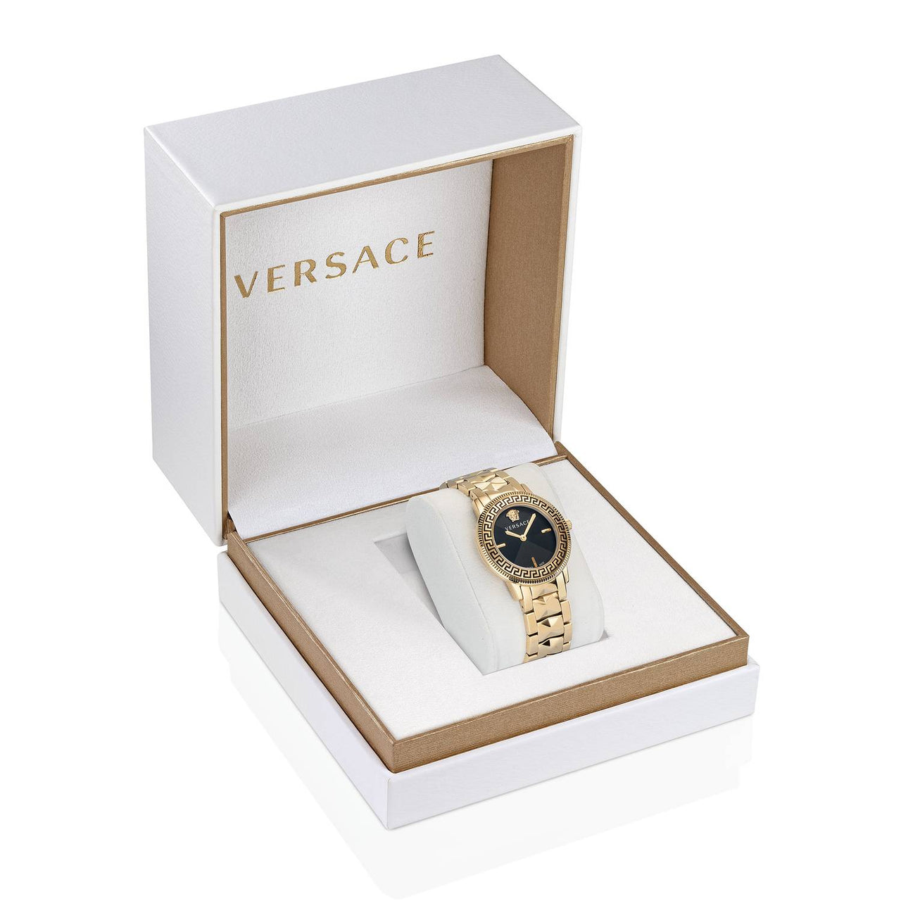 Versce Damen Armbanduhr LOGO HALO 36 mm Edelstahlarmband gold VE2P00622