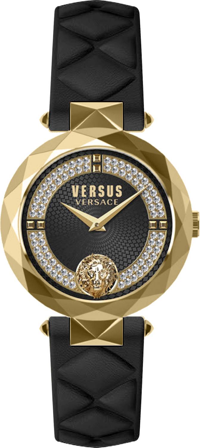 Versus Versace Damen Armbanduhr COVENT GARDEN CRYSTAL 36 MM Lederarmband