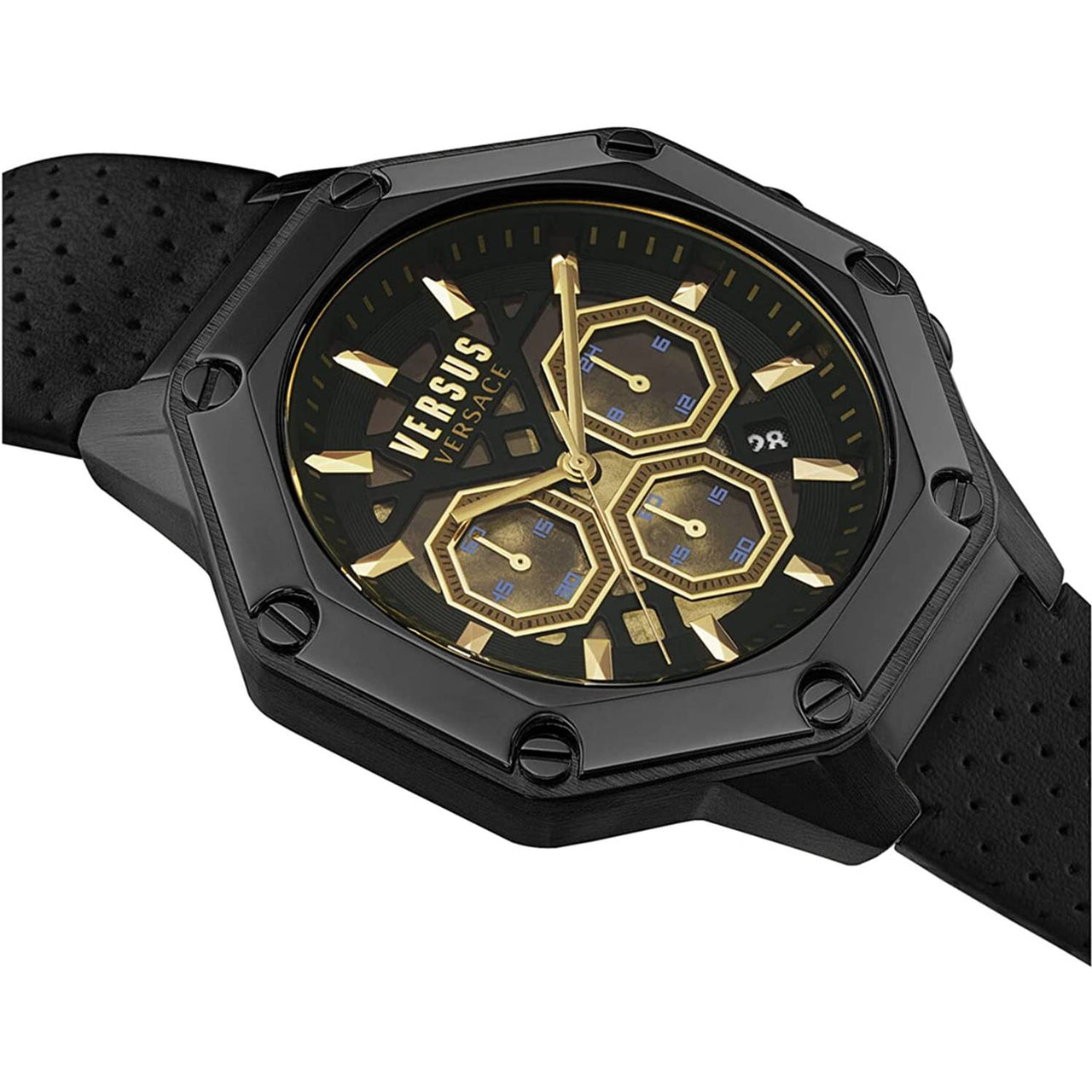 Versus Versace Herren Armbanduhr PALESTRO 45 mm Armband Leder VSP393221