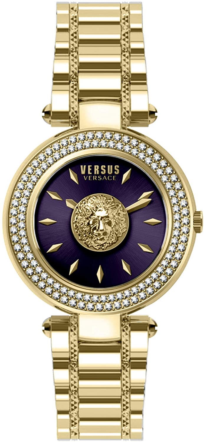 Versus Versace VSP642618 Brick Lane Crystal Damen Quarzuhr Lila Zifferblatt