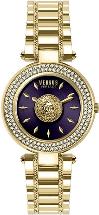 Thumbnail for Versus Versace VSP642618 Brick Lane Crystal Damen Quarzuhr Lila Zifferblatt