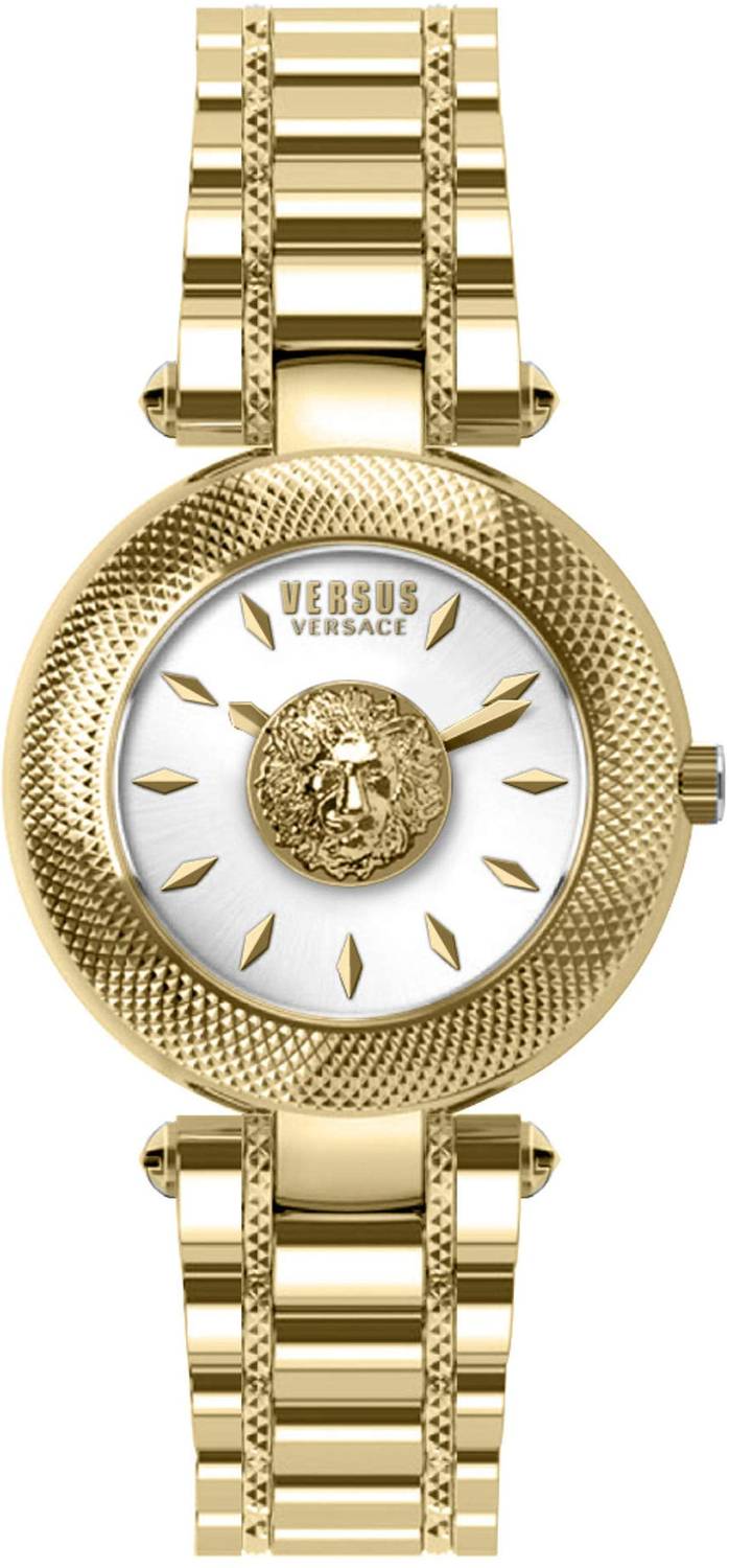 Versus Versace VSP214018 Brick Lane Damenuhr 3D Lion Gold Color Armband