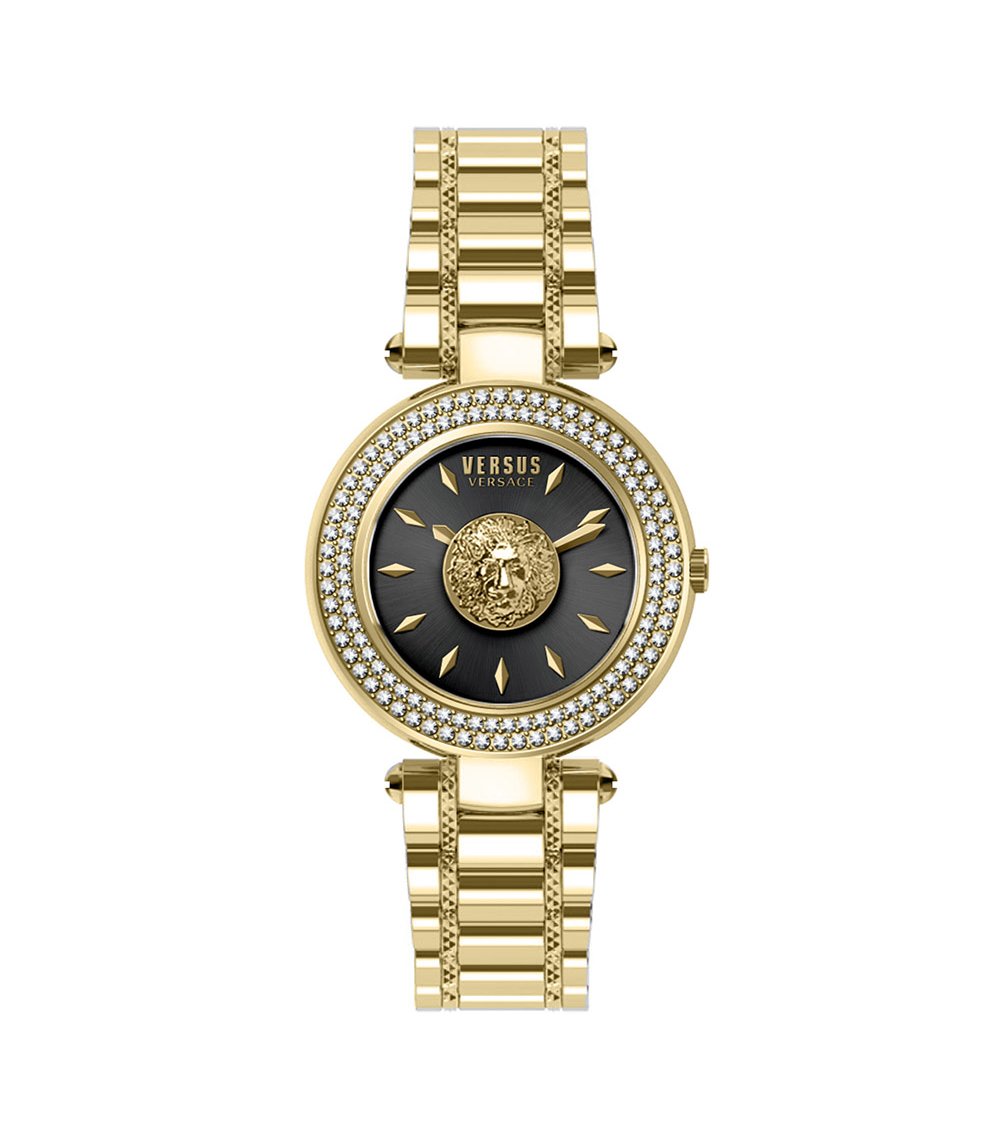 Versus Versace VSP641518 Brick Lane Damenuhr Schwarzes Zifferblatt Edelstahlband