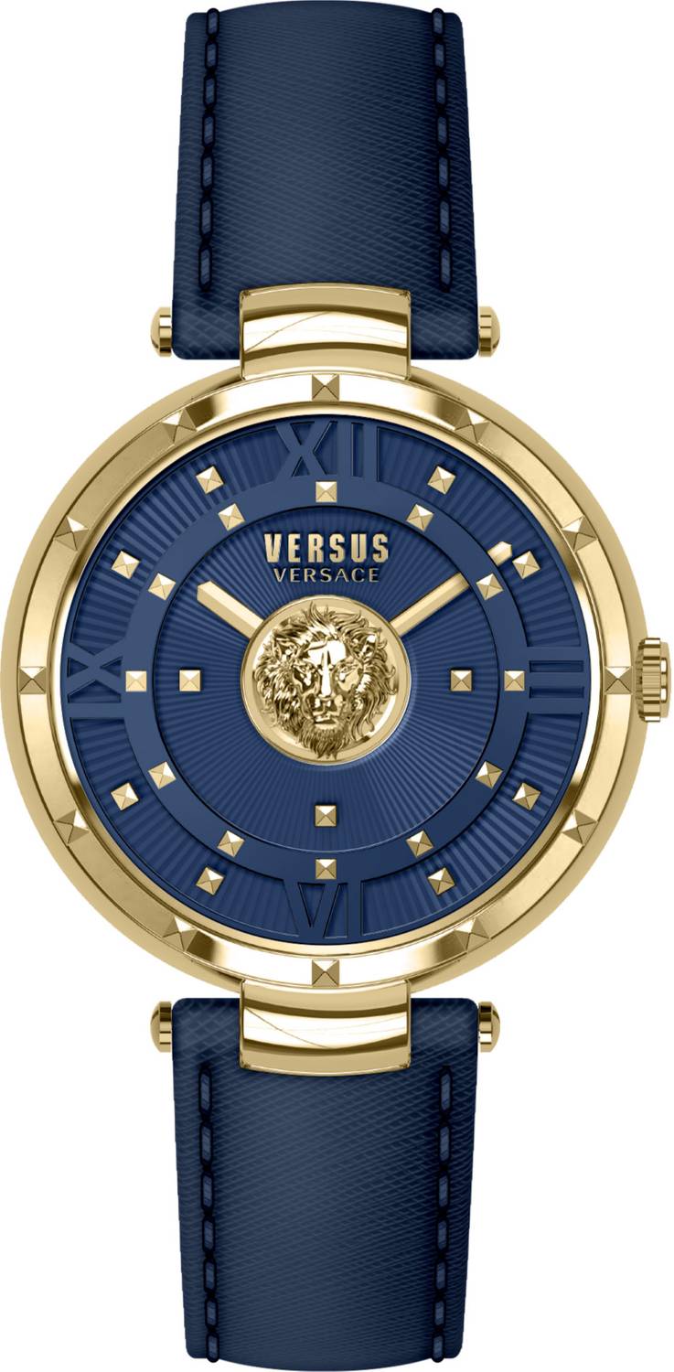 Versus by Versace Damen Armbanduhr Moscova 38 mm Armband Leder blau VSPHH3421