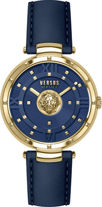 Thumbnail for Versus by Versace Damen Armbanduhr Moscova 38 mm Armband Leder blau VSPHH3421