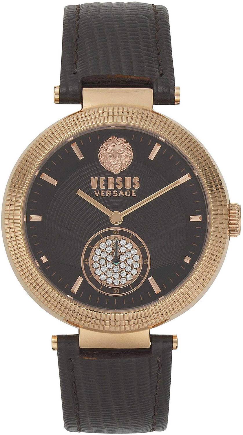 Versus Versace VSP791318 Star Ferry - Lederarmbanduhr mit braunem Zifferblatt